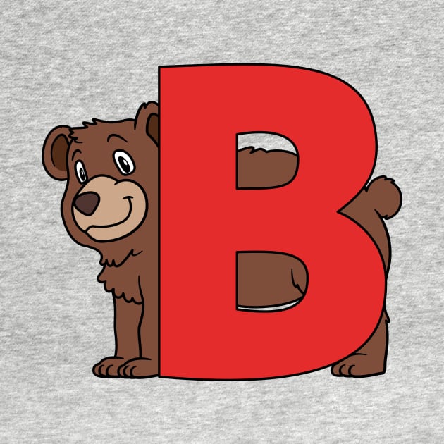 Letter B with Bear by BoombasticArt